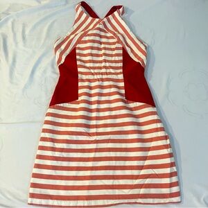 Hutch Red and White Striped Mini Dress